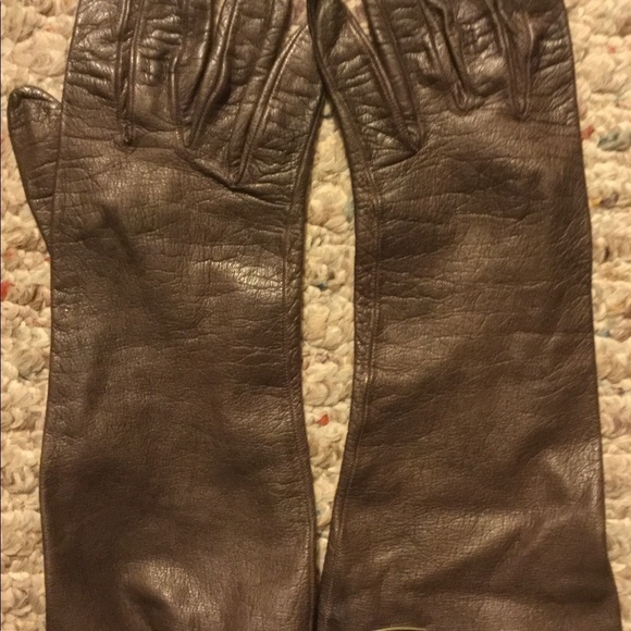Vtg MICHEL SWISS Womens Leather Sz 6 Brown Gloves - Picture 3 of 6